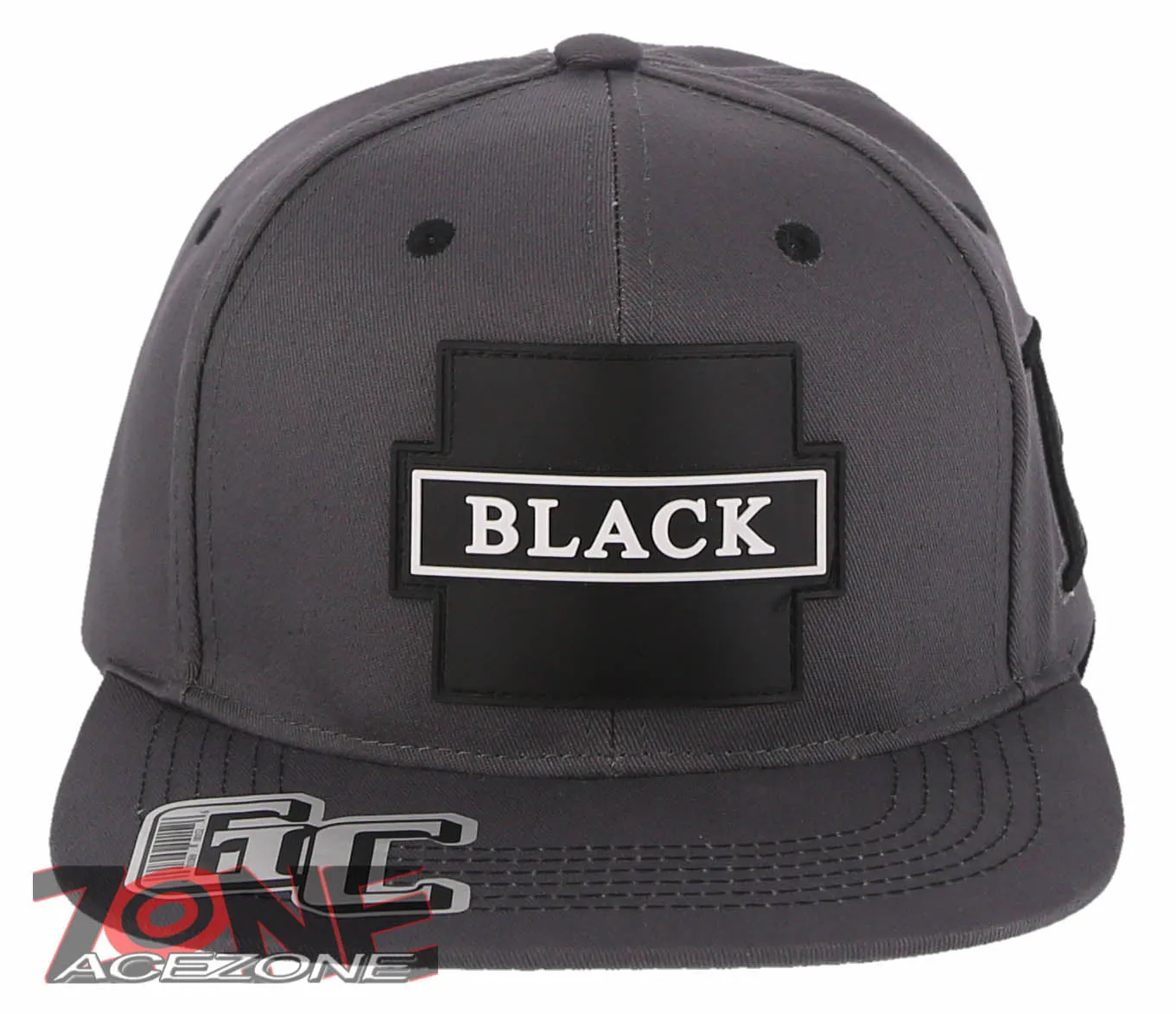 NEW! PVC BLACK B FLAT BILL COTTON SNAPBACK BASEBALL CAP HAT GRAY