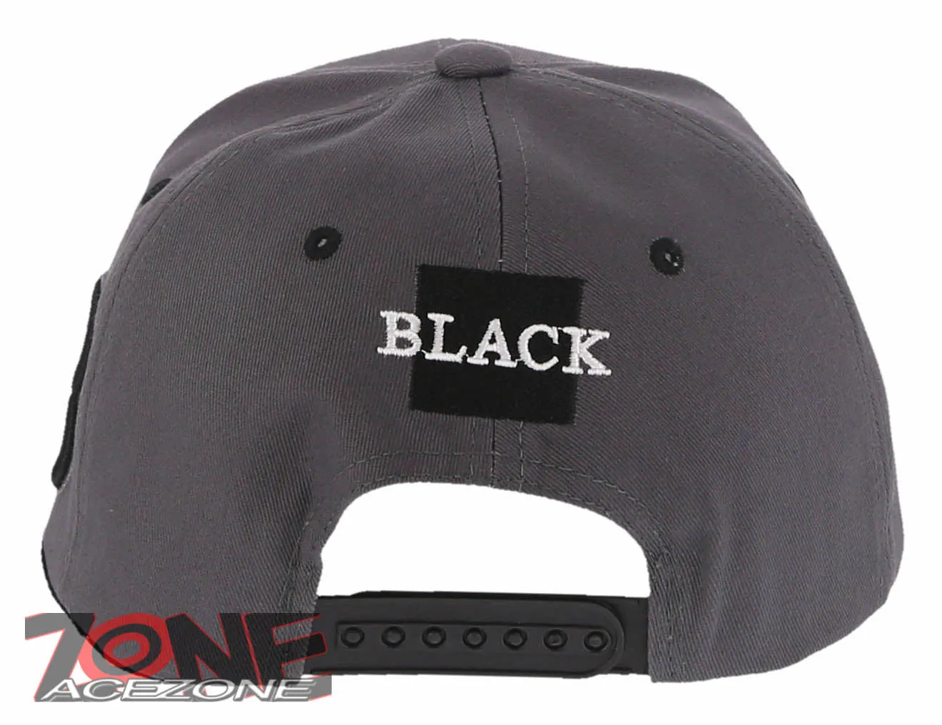 NEW! PVC BLACK B FLAT BILL COTTON SNAPBACK BASEBALL CAP HAT GRAY