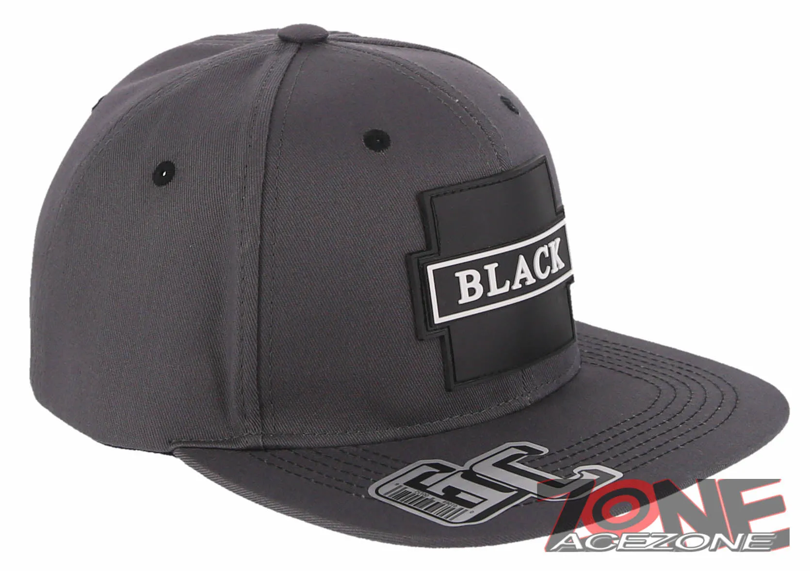 NEW! PVC BLACK B FLAT BILL COTTON SNAPBACK BASEBALL CAP HAT GRAY