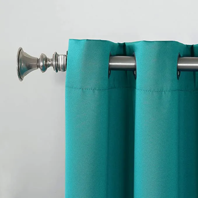 New Sun Zero Becca Energy Efficient Grommet Curtain Panels, 40" x 63", Marine Teal