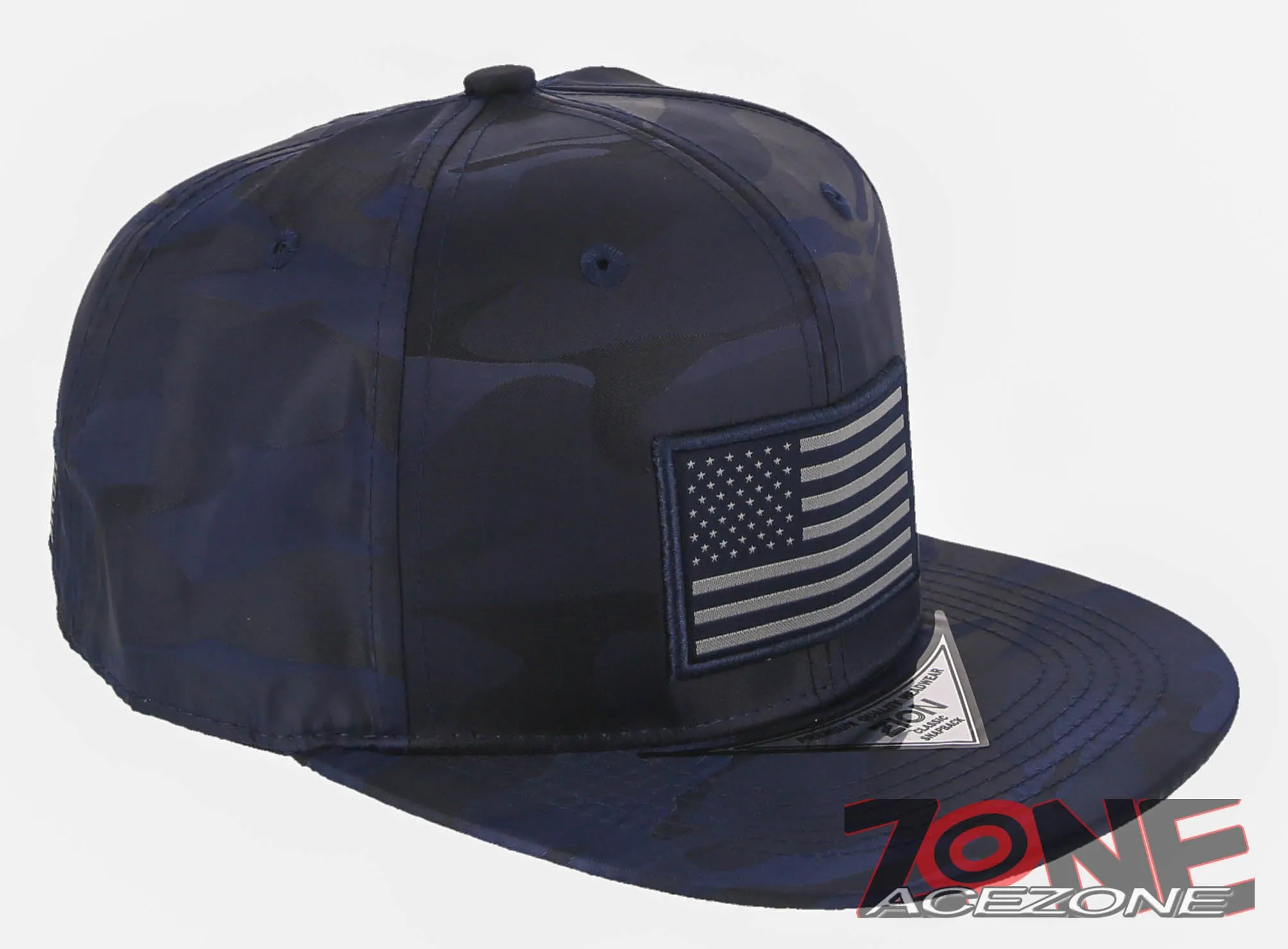 NEW! USA FLAG FLAT BILL SNAPBACK BASEBALL CAP HAT CAMOUFLAGE NAVY
