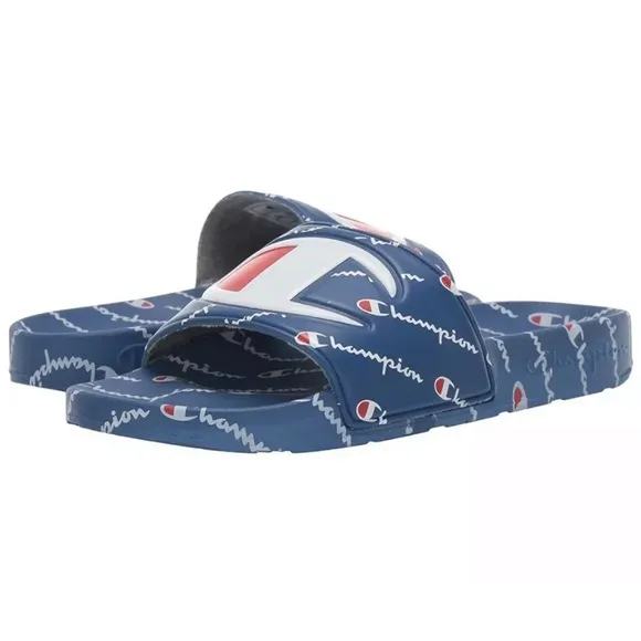 NWT CHAMPION IPO Repeat Royal / Royal Colors Slide