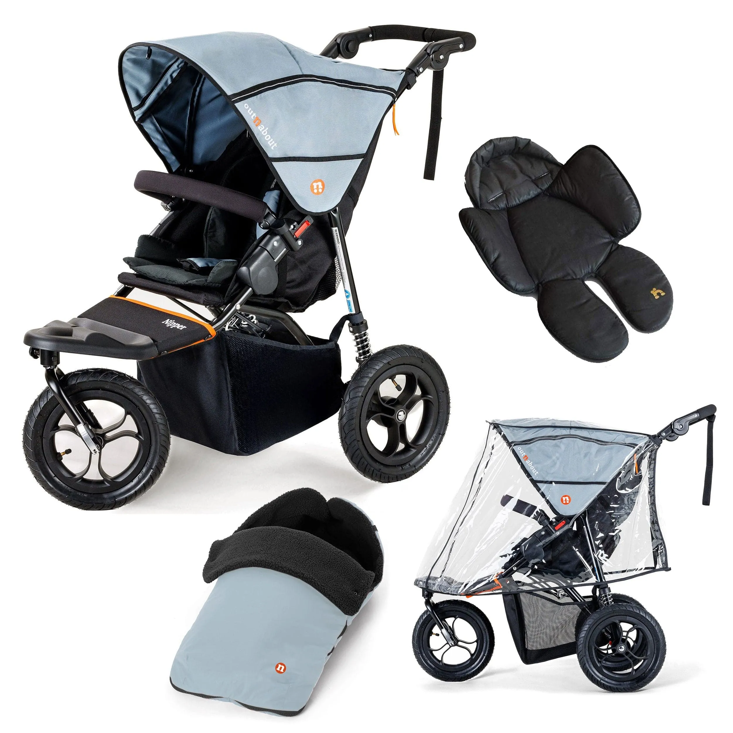 Out n About Nipper Single Comfort Kit in Rock Salt Grey