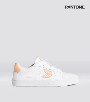 SALVAS Pantone White Leather Peach Fuzz Logo Sneaker Men