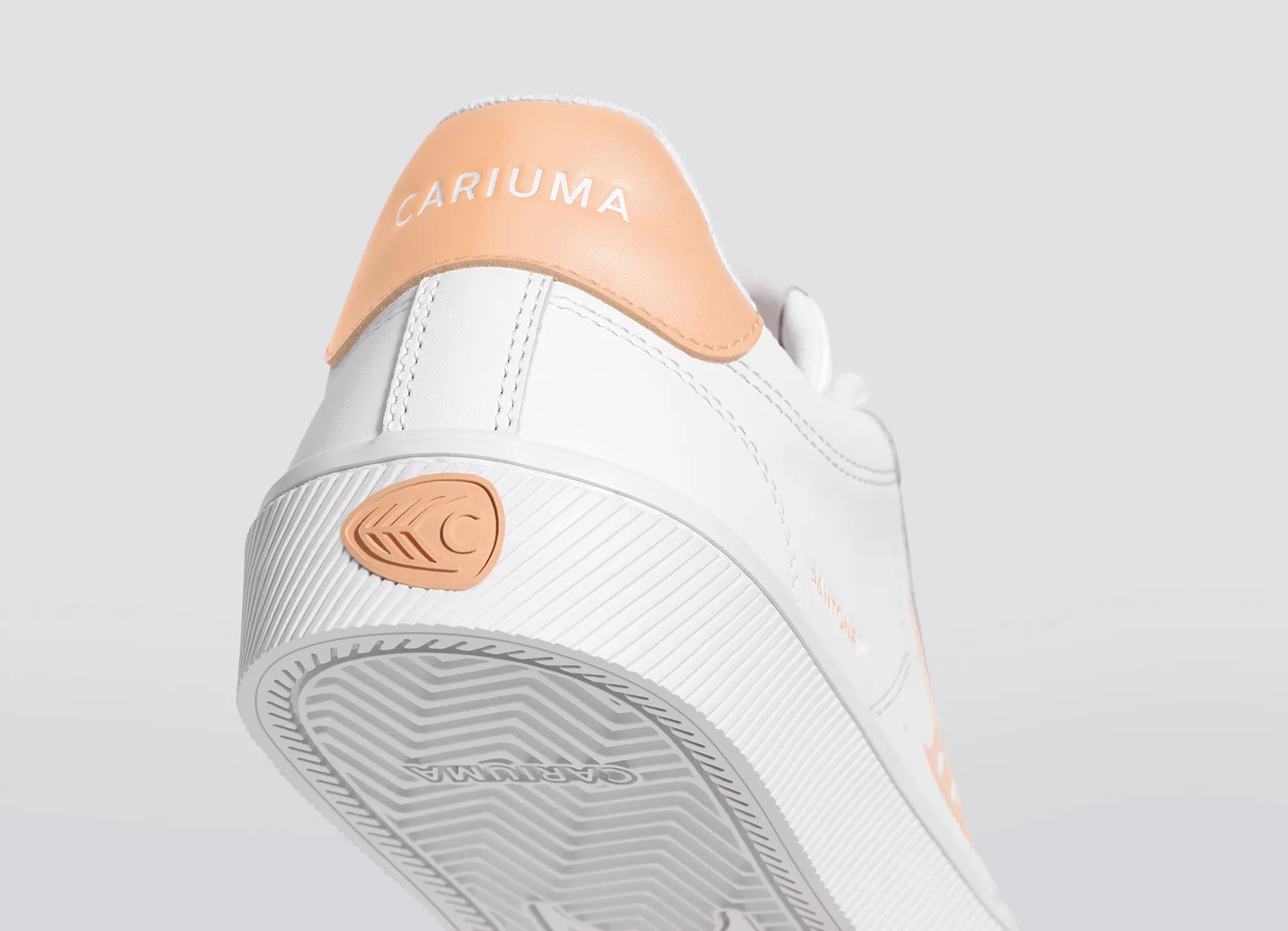 SALVAS Pantone White Leather Peach Fuzz Logo Sneaker Men