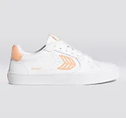 SALVAS Pantone White Leather Peach Fuzz Logo Sneaker Men