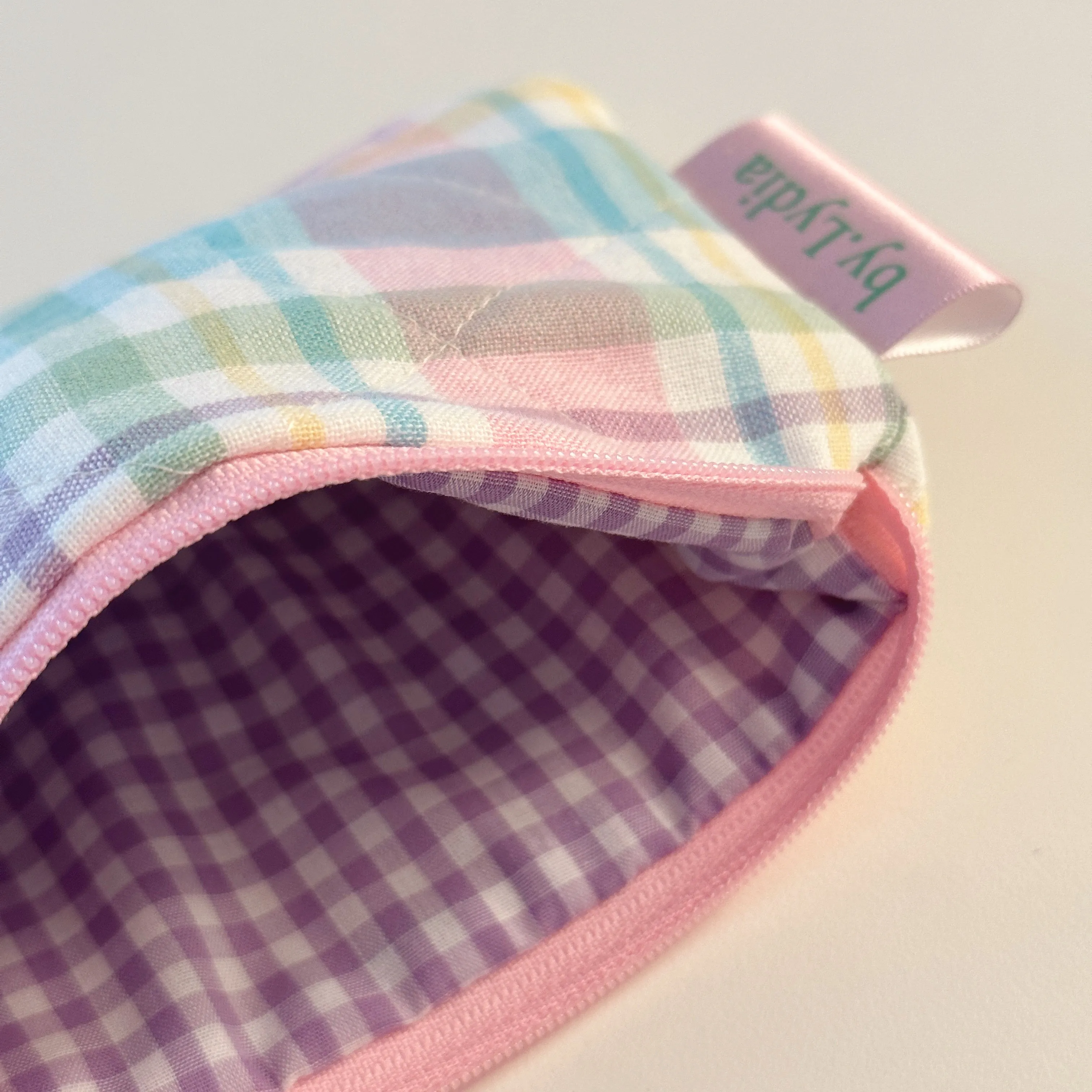 Small Flat Pouch - Spring Plaid