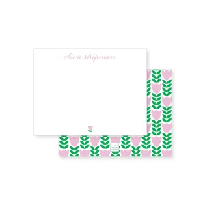 Sweet Floral Notecards // pink   kelly green