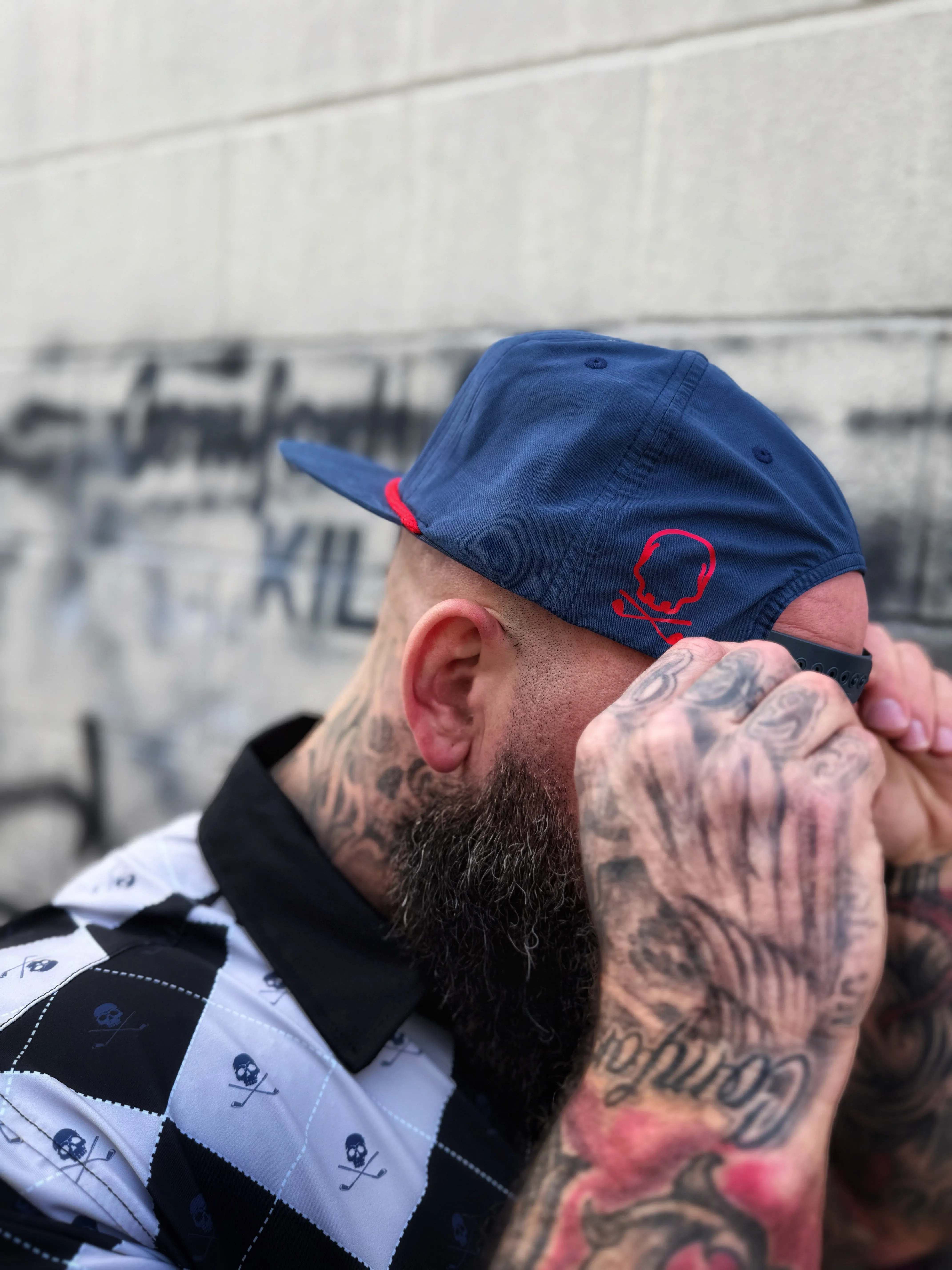 TDC GOLF SKULL NAVY HAT