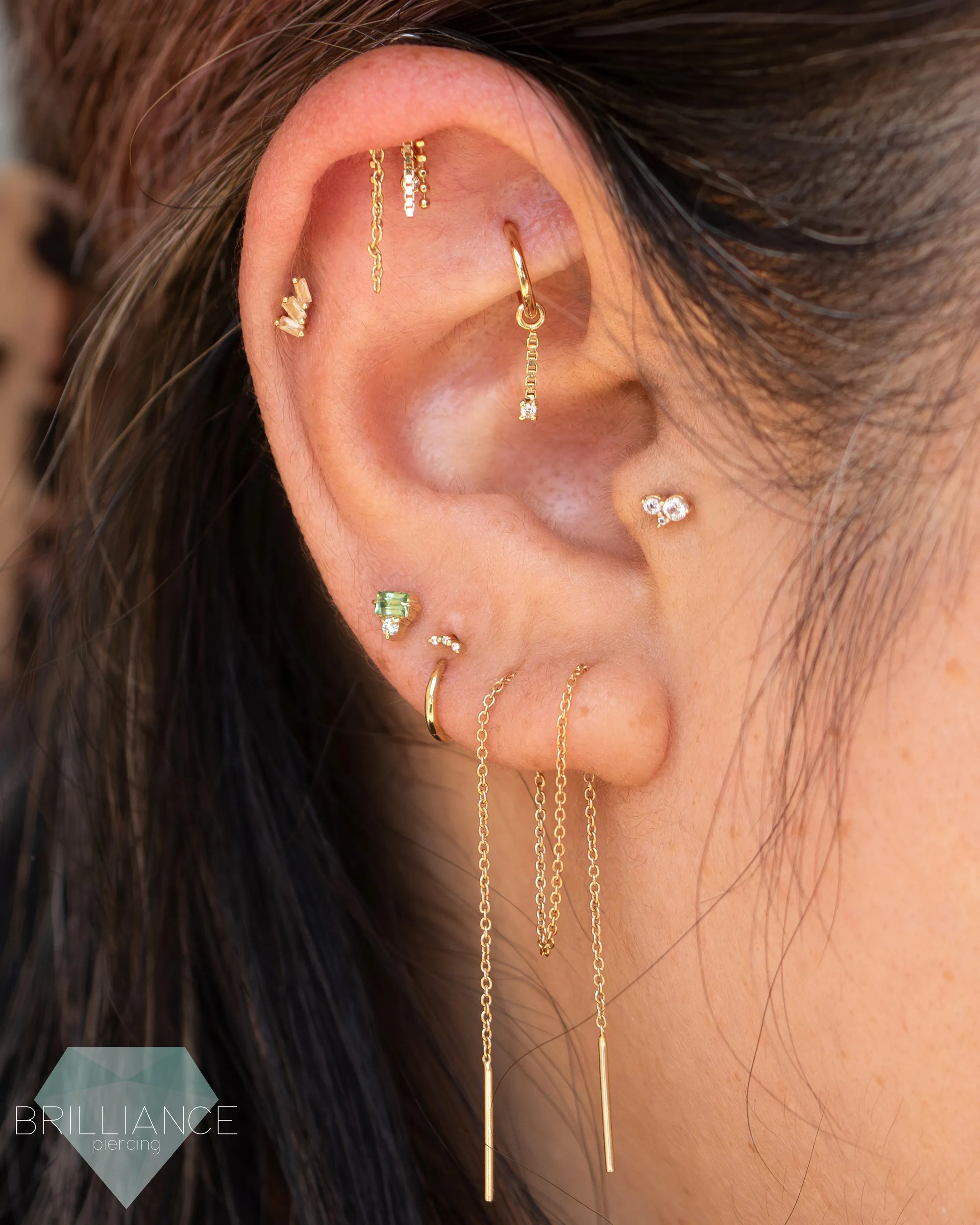 Tender with Seafoam Tourmaline & Diamond Threadless End