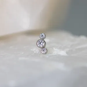 Titanium Bezel Set Gem Cluster Threadless End