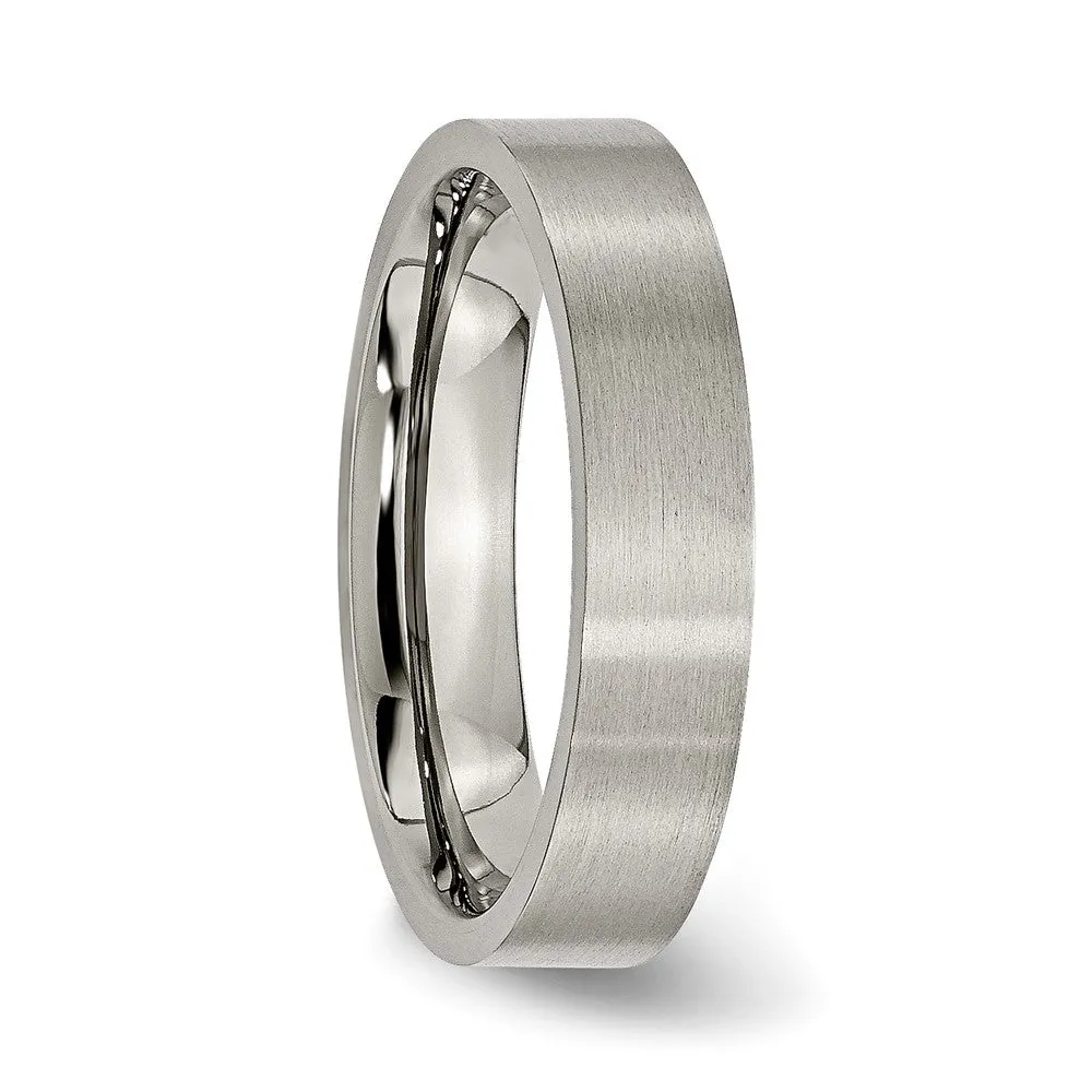 Titanium Brushed 5mm Flat Band
