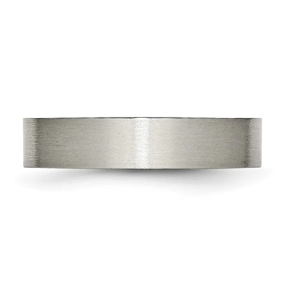 Titanium Brushed 5mm Flat Band