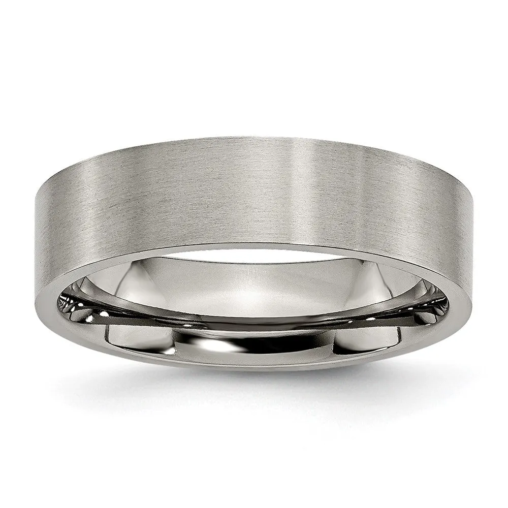 Titanium Polished 6mm Flat Band