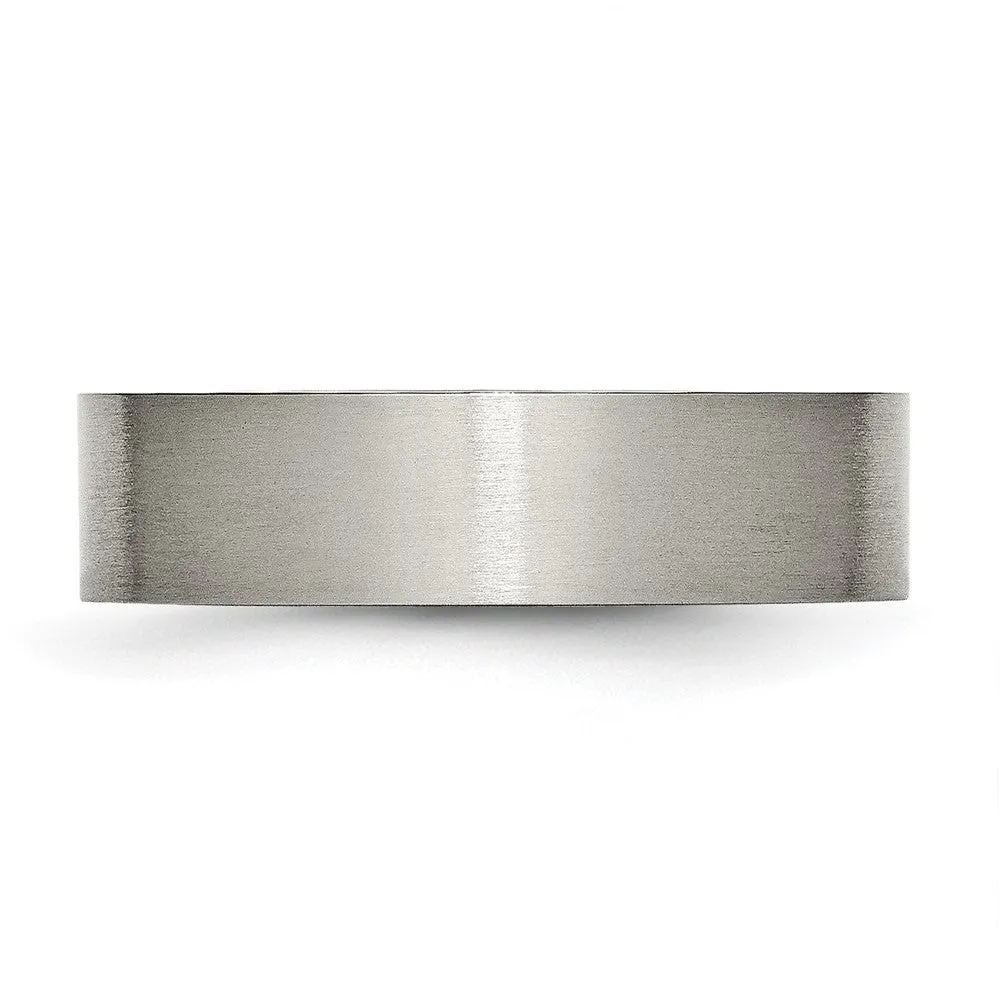 Titanium Polished 6mm Flat Band