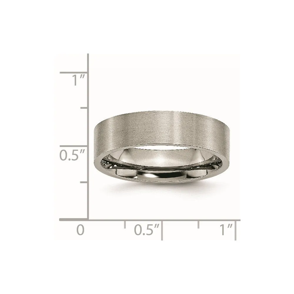 Titanium Polished 6mm Flat Band