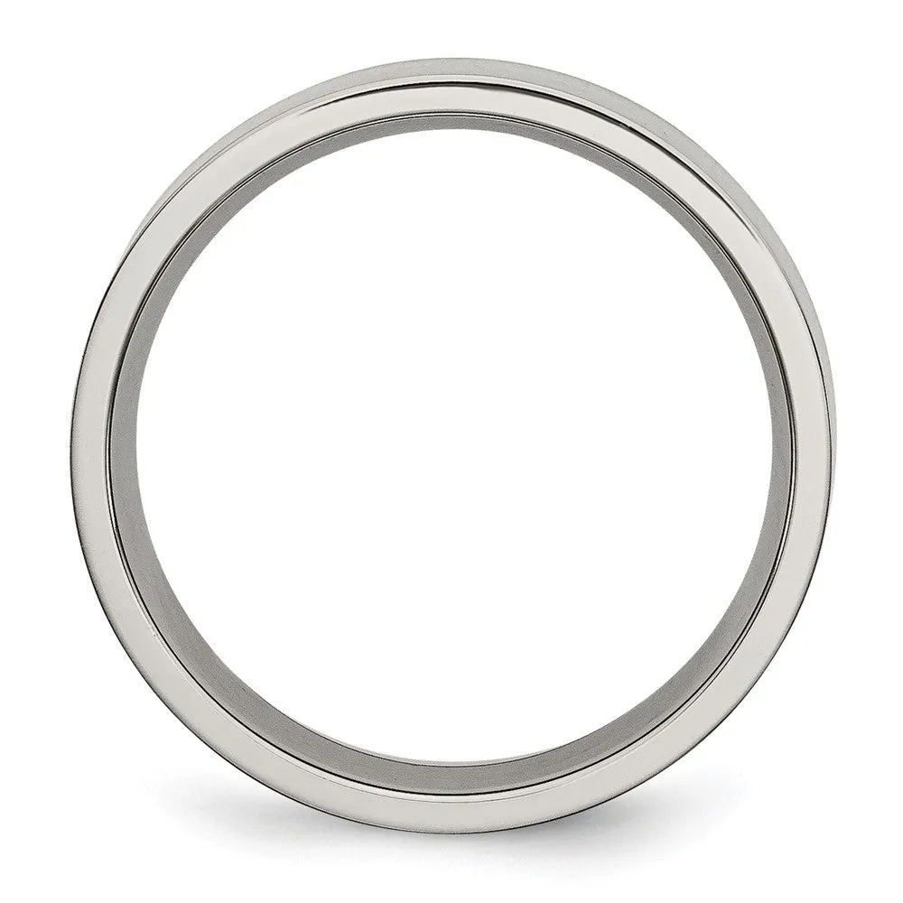 Titanium Polished 6mm Flat Band
