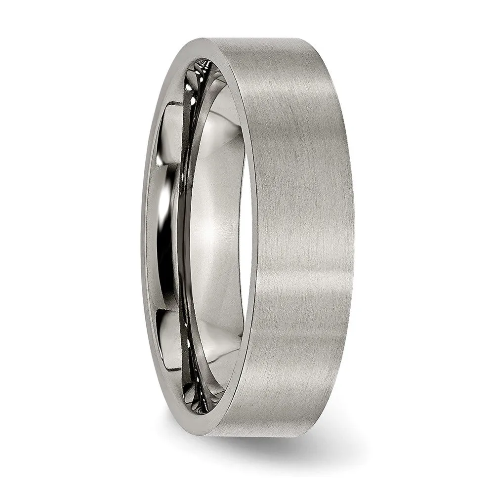 Titanium Polished 6mm Flat Band