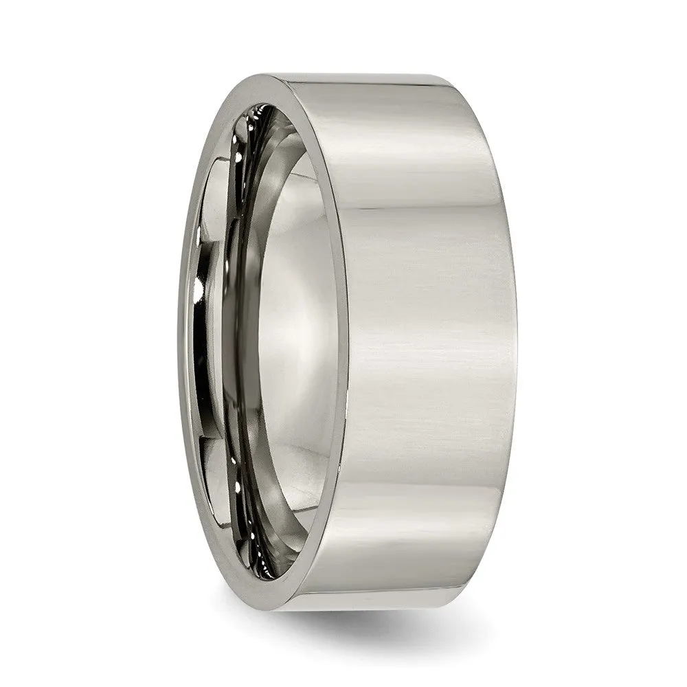 Titanium Polished 8mm Flat Band