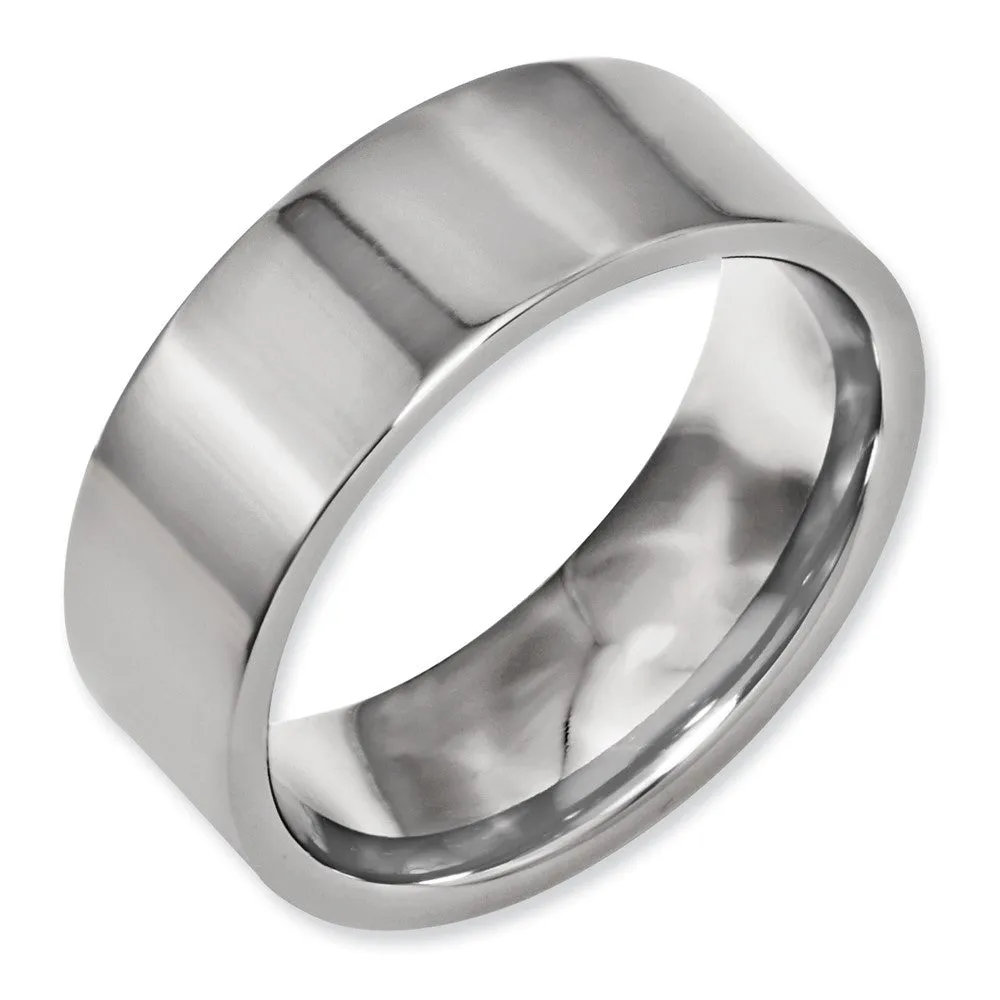 Titanium Polished 8mm Flat Band