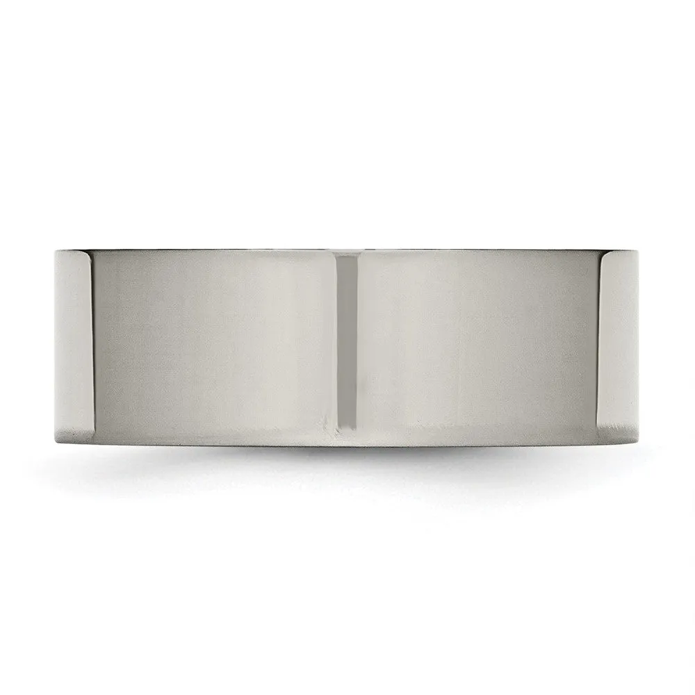 Titanium Polished 8mm Flat Band
