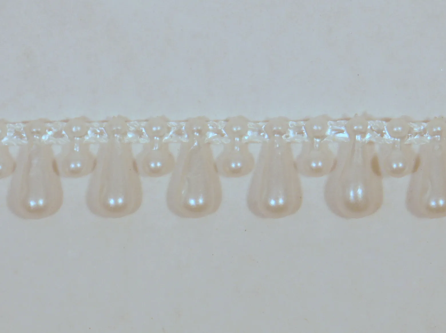 White Fused Tear Drop String Beads 5mm 10 Yards