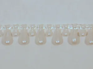 White Fused Tear Drop String Beads 5mm 10 Yards