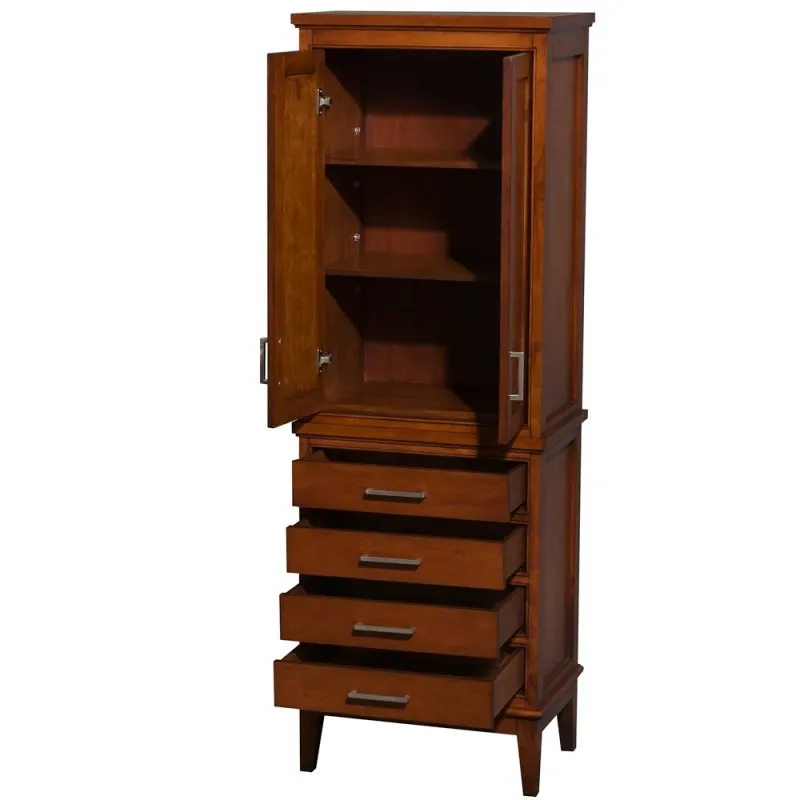 Wyndham Collection Hatton Linen Tower - Light Chestnut WC-1616-LT-CLT